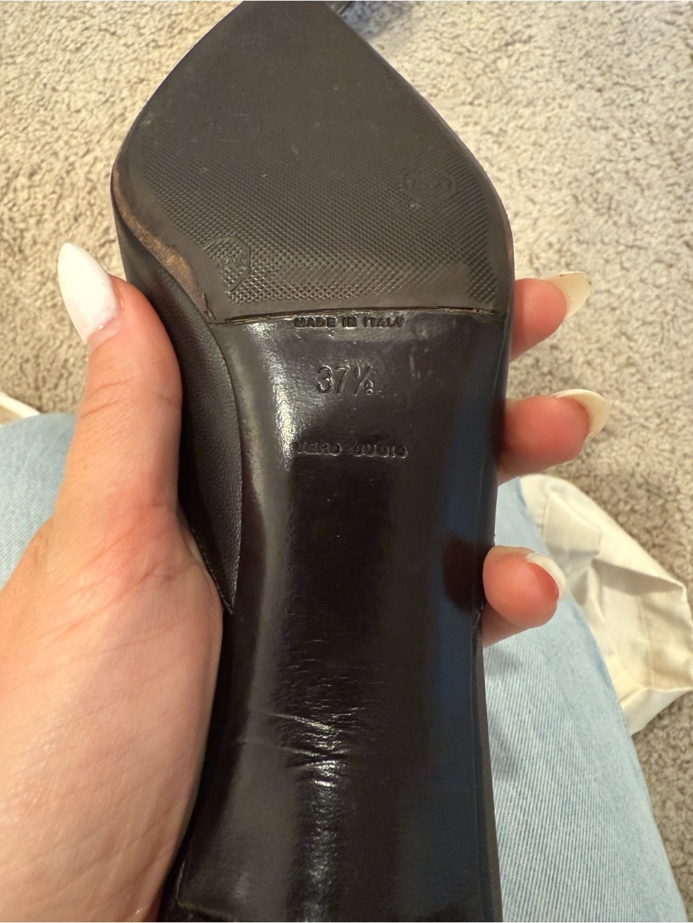 Vintage Prada Leather Pointed-Toe Mule with Triple Buckles - Picture 3 of 4